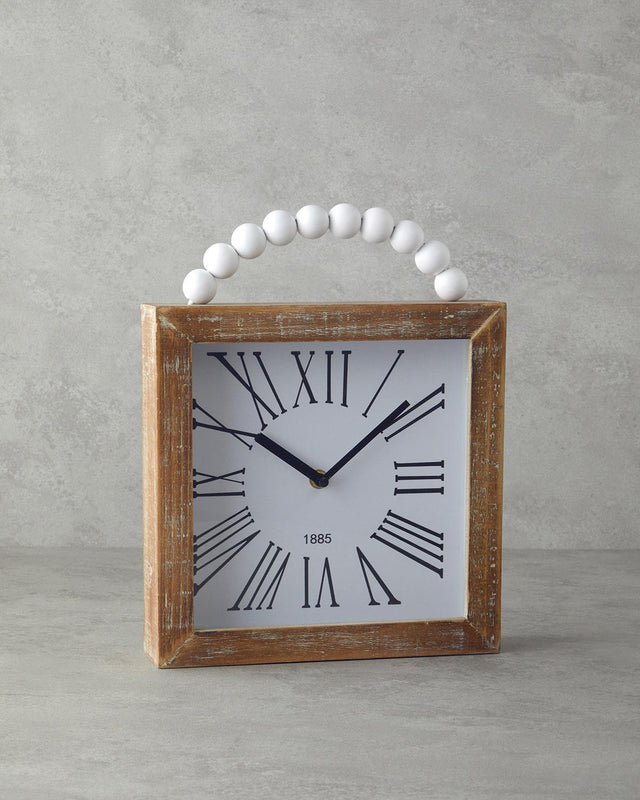 Premium Natural Wood Table Clock - Rustic Office Home Decor