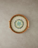 Premium Handwoven Pearlescent Rattan Serving Tray - Brown