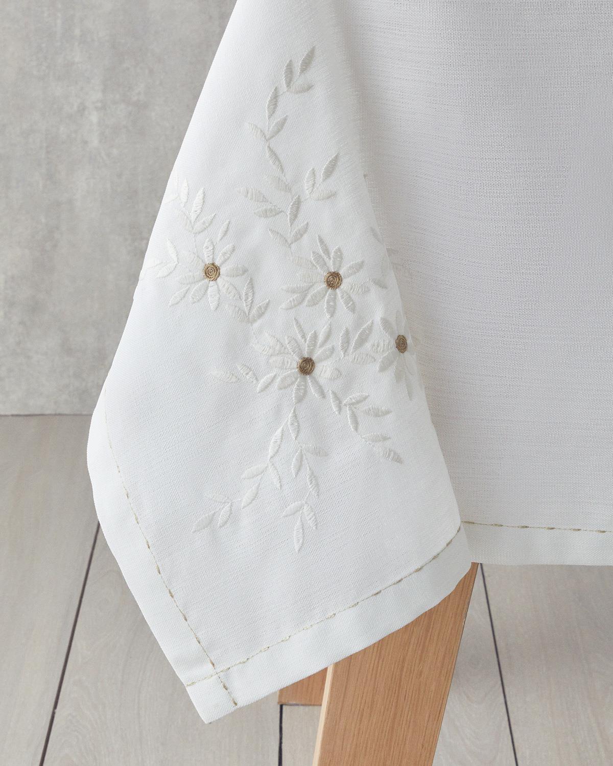 Professional Polyester Tablecloth White Gold 150x200cm