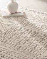 Soft Cream Area Rug for Living Room and Bedroom Decor