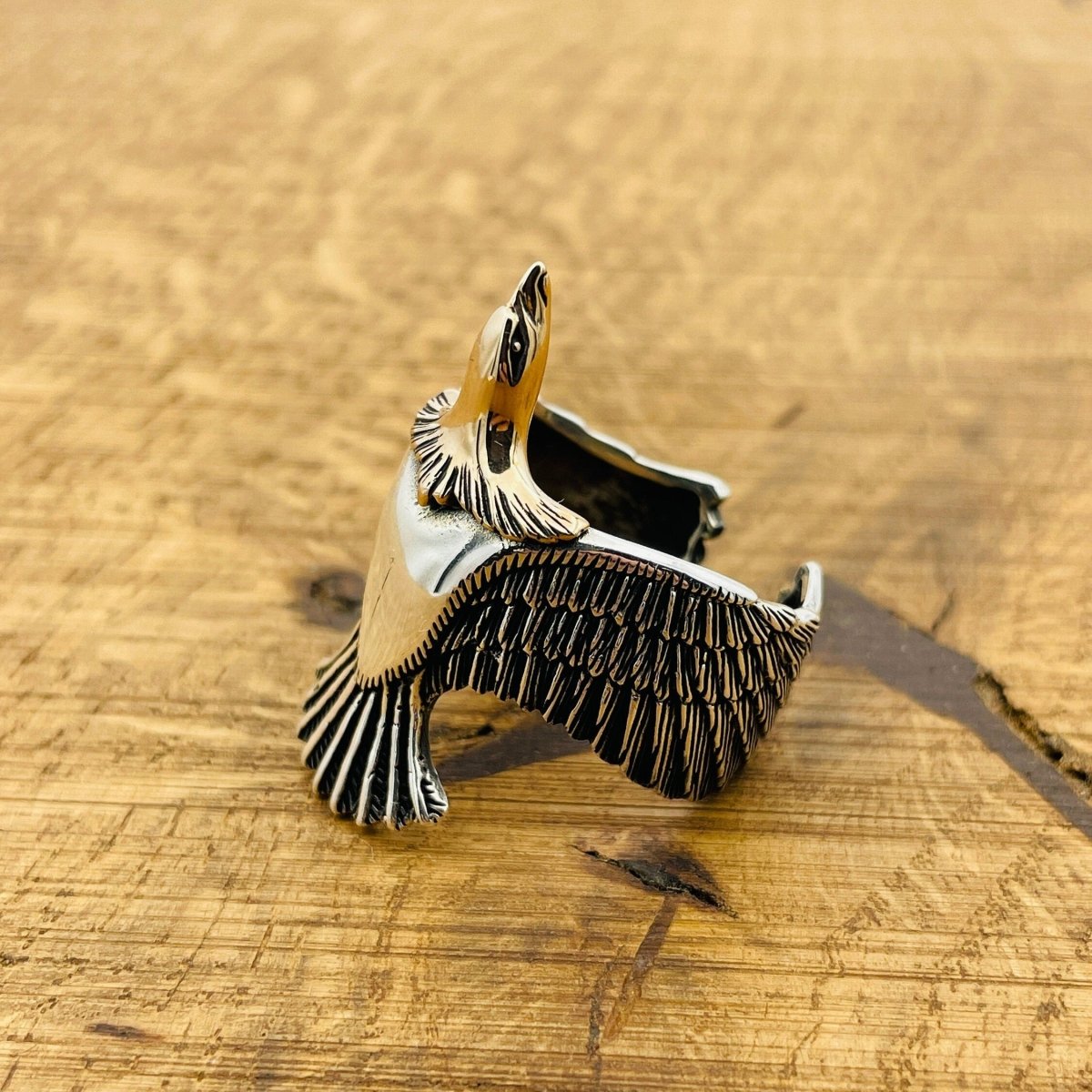 Adjustable Eagle Silver Ring