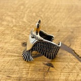 Adjustable Eagle Silver Ring