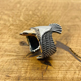 Adjustable Eagle Silver Ring