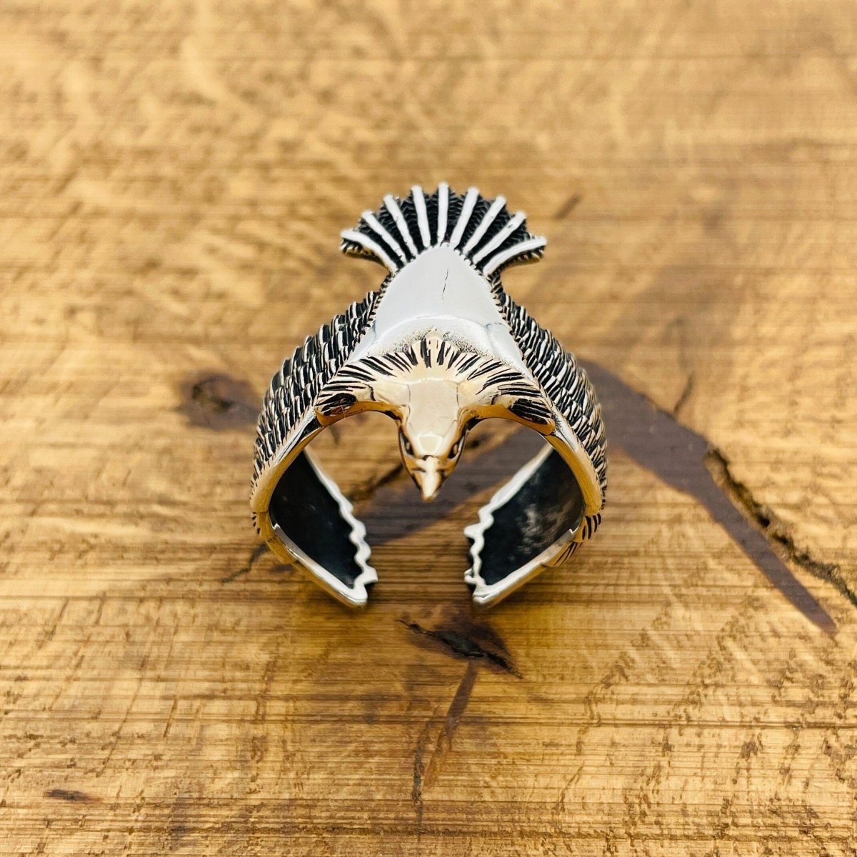 Adjustable Eagle Silver Ring