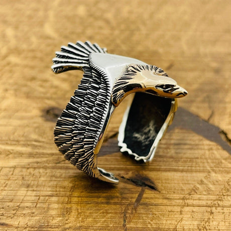 Adjustable Eagle Silver Ring