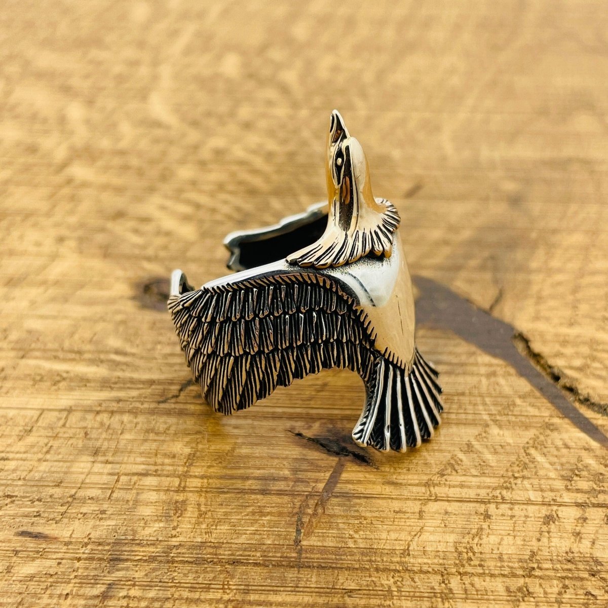 Adjustable Eagle Silver Ring