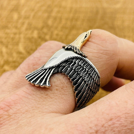 Adjustable Eagle Silver Ring