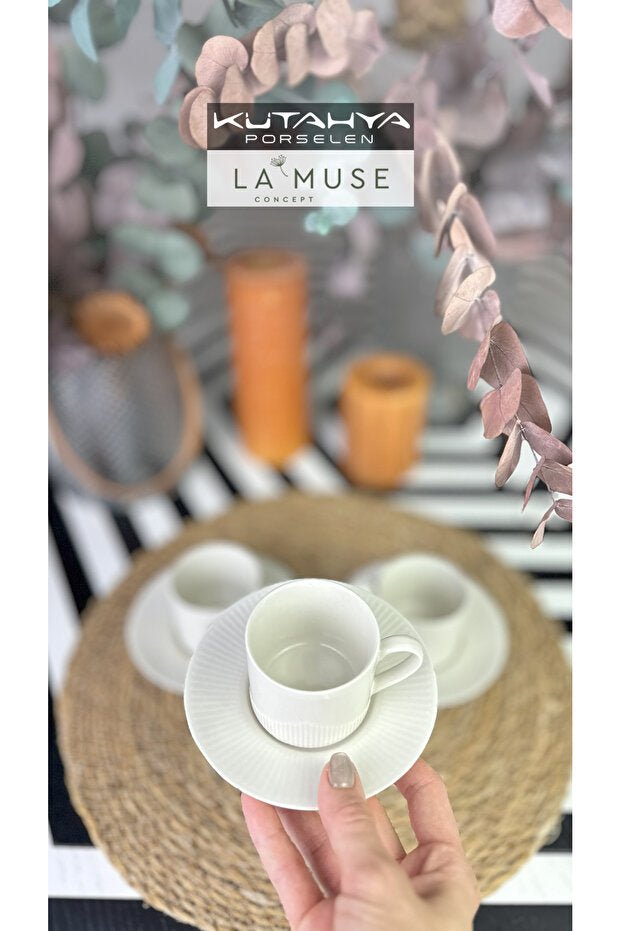 Adler Premium Porcelain Turkish Coffee Cup Set - 12 - Piece 6 - Person - TryAladdin