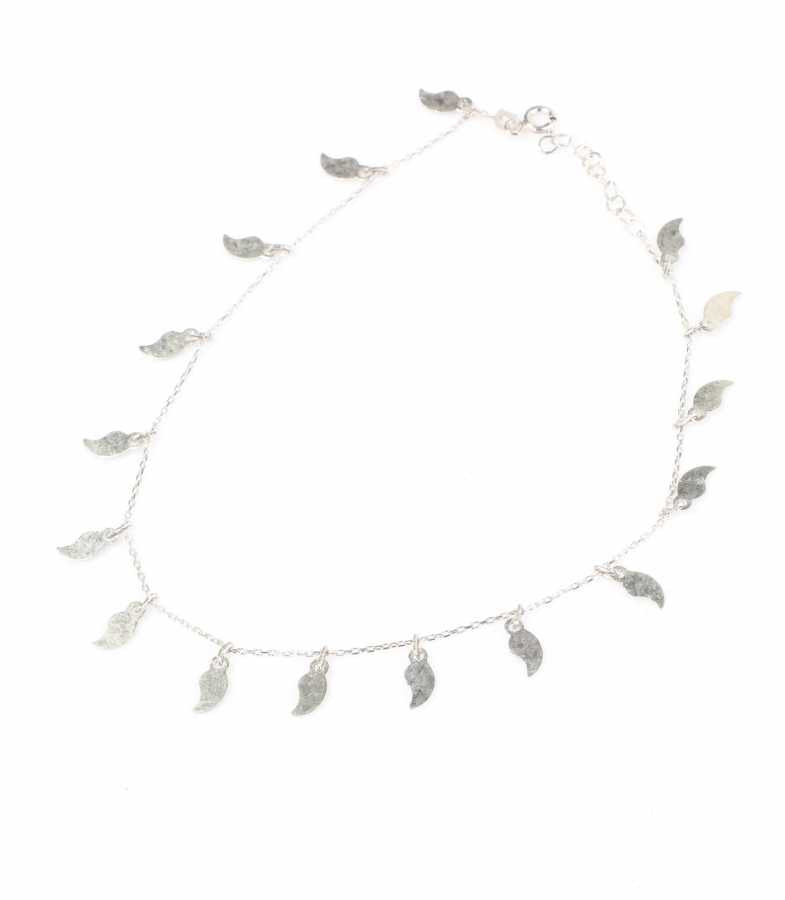925 Sterling Silver Leaf Charm Anklet - Adjustable & Delicate