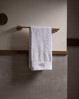 100% Cotton Fluffy Face Towel, Ultra Soft & Absorbent, White & Lilac