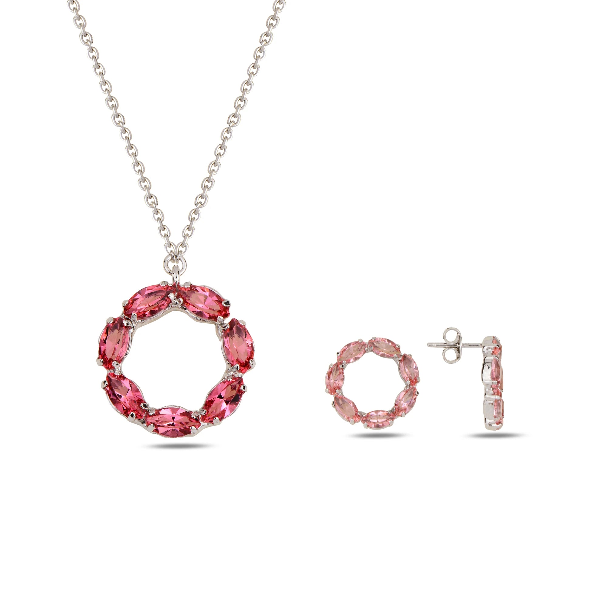 Sterling Silver Marquise Swarovski Crystal Set - Neptune Collection