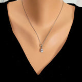 Premium 925 Sterling Silver Oval Zircon Necklace