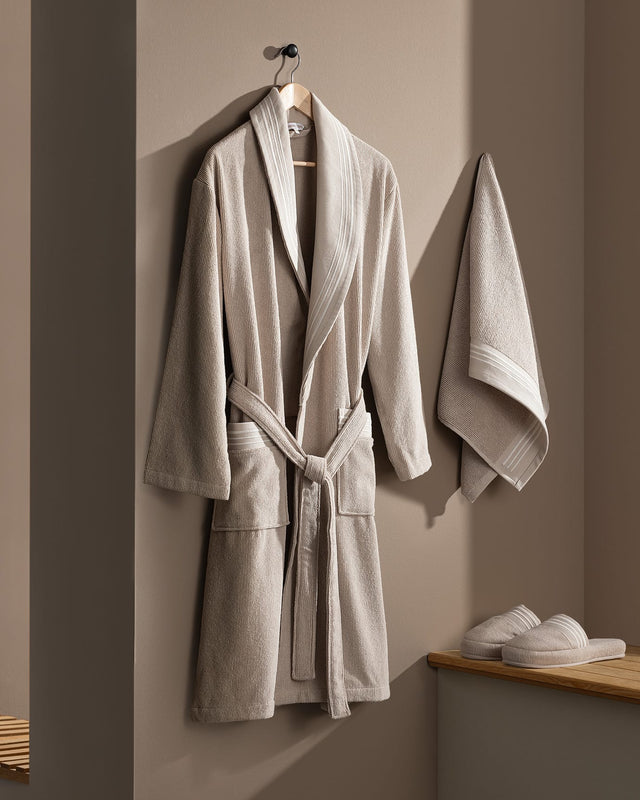 100% Cotton Men's Bathrobe & Towel Set - Plush Luxury Comfort