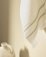 Serviette de visage 100 % coton - Serviette à main douce, absorbante et à séchage rapide, blanche et verte
