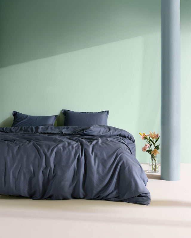 100% Cotton Crepe Family Size Duvet Cover Set - Soft & Plain