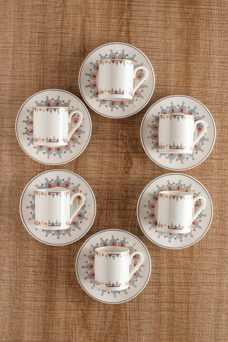 Aen Porselen Hurrem Professional Turkish Coffee Cup Set - 6 - Person, 12 - Piece - TryAladdin