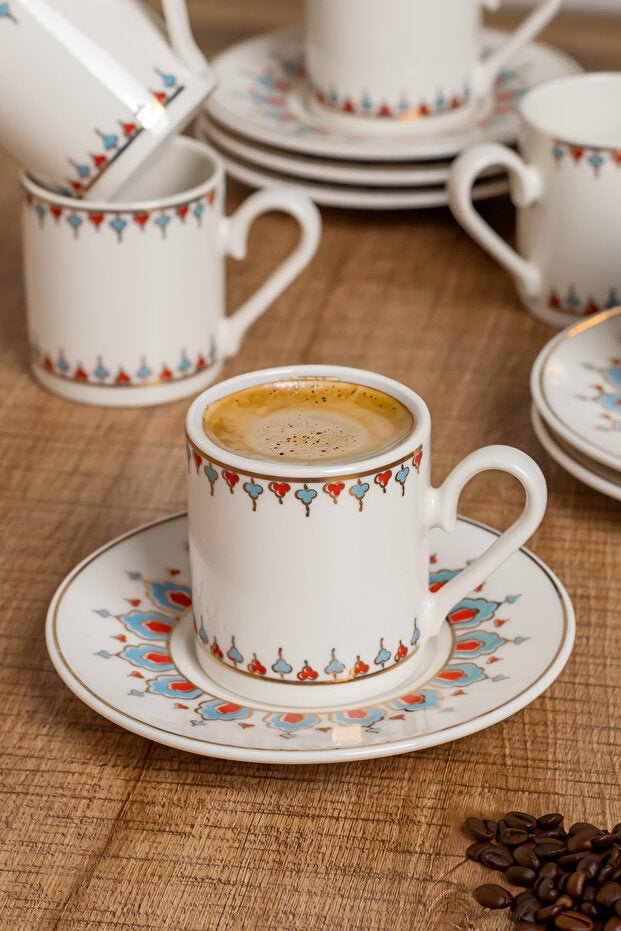 Aen Porselen Hurrem Professional Turkish Coffee Cup Set - 6 - Person, 12 - Piece - TryAladdin
