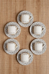 Aen Porselen Premium Turkish Coffee Cup Set - 6 Person, 12 Piece - TryAladdin