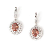 925 Sterling Silver Oval Zultanite Earrings - Double Zircon Halo