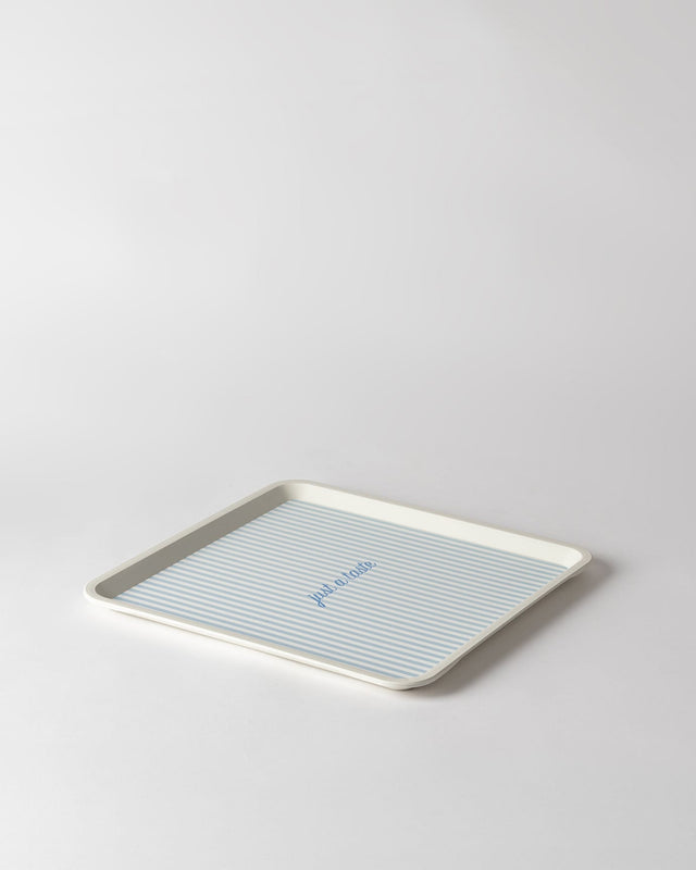 Plastic Square Serving Tray - Chic Two-Tone Finish