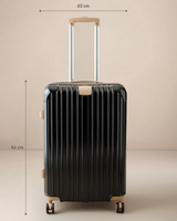 Polycarbonate Suitcase - Modern Black & Beige Medium Travel