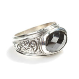 925 Sterling Silver Oval Faceted Onyx Men's Ring - Timeless Style