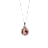 Exquisite 925 Sterling Silver Zultanite Drop Halo Necklace