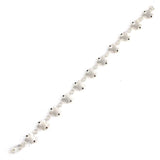 925 Sterling Silver Zircon Butterfly Row Bracelet
