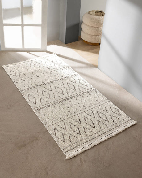 Chessy Geometric Cream Area Rug