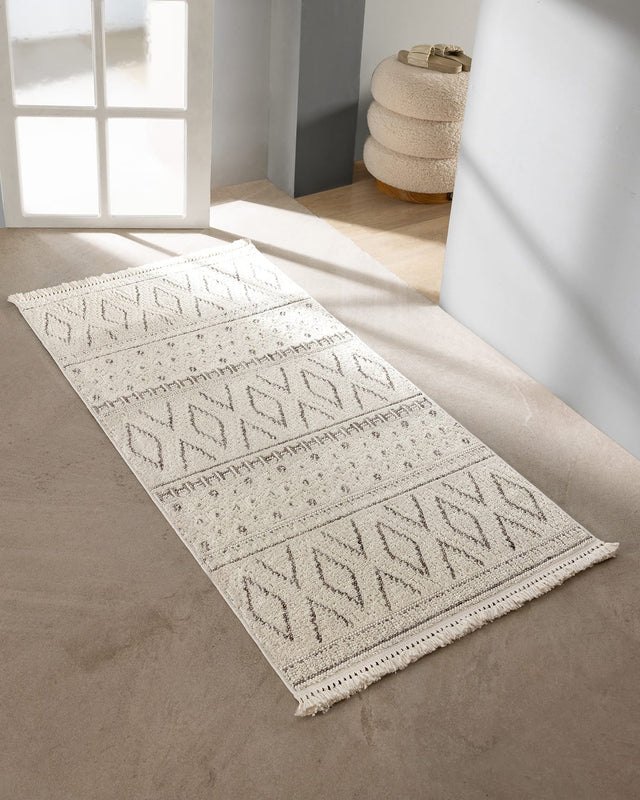 Chessy Geometric Cream Area Rug