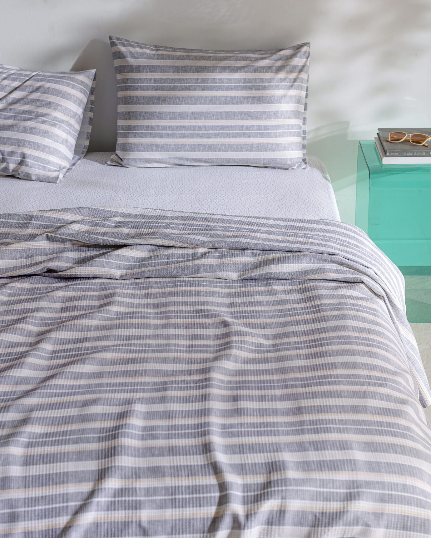 Double Cotton Lyocell Pike Set - Printed Grey/Beige