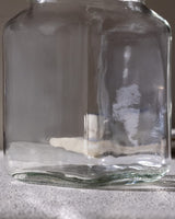 Square Glass Food Storage Jar with Blue Floral Design - 1600 ml