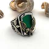 Agate Gemstone Eagle Ring Jewelry - TryAladdin