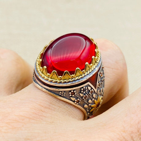 Agate Stone Men's Ring