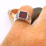 Agate Stone Ring Men