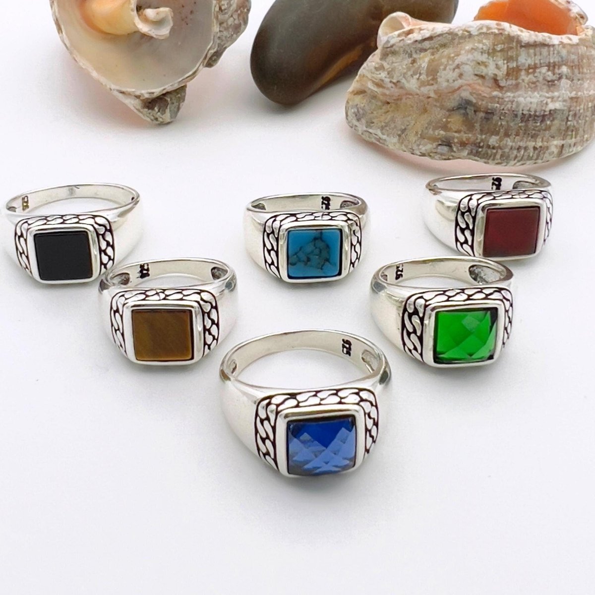 Agate Stone Ring Men