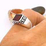 Agate Stone Ring Men