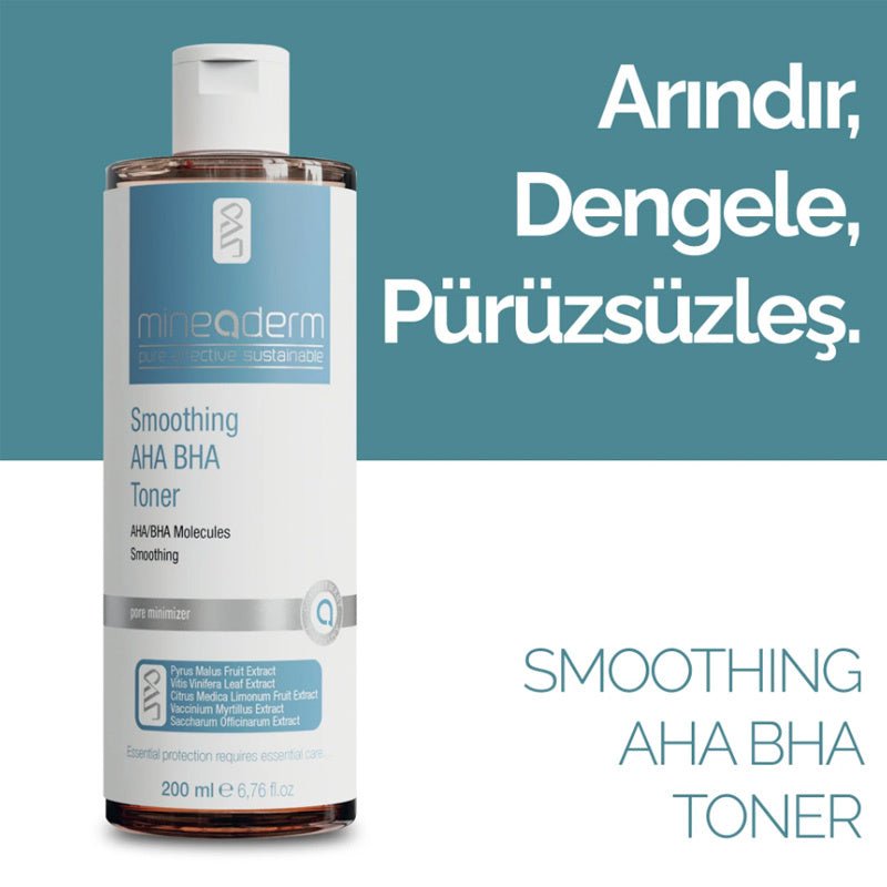 AHA BHA Exfoliating Smoothing Toner - Pore Minimizing & Oil Balancing with Niacinamide - TryAladdin