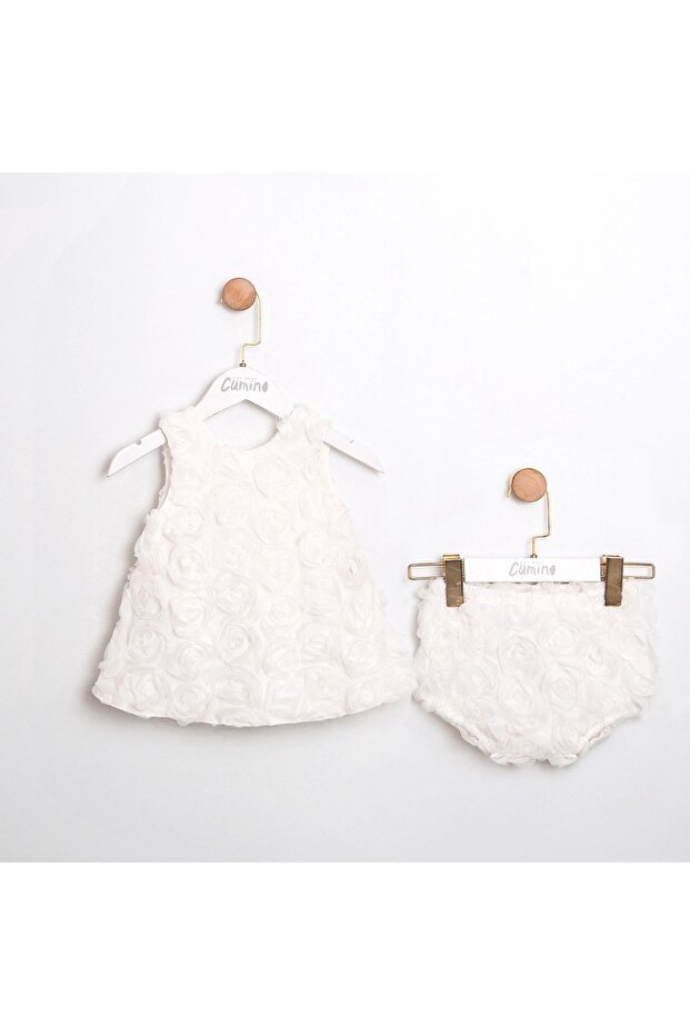 Ahenk Premium Newborn Girl 3D Rose Dress - Special Occasion - 1 Piece Ahenk Premium Newborn Girl 3D Rose Dress - Special Occasion - 1 Piece