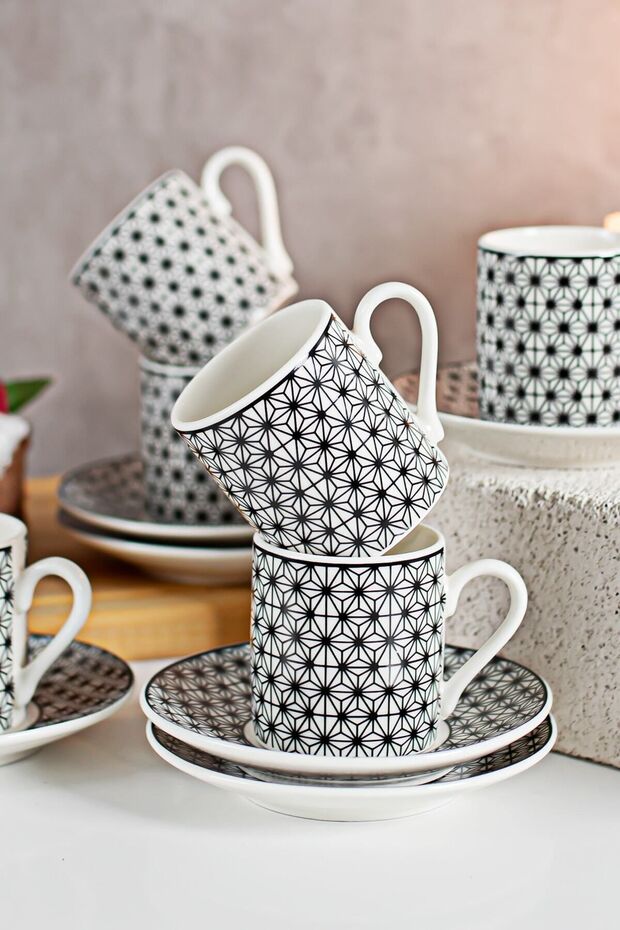 Aldon Premium Turkish Coffee Cup & Saucer Set - 6 Cups, 12 - Piece - TryAladdin