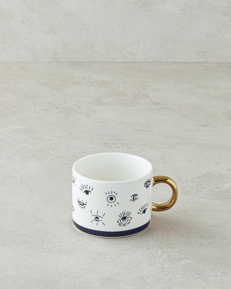 Premium New Bone China Holiday Mug - Black White
