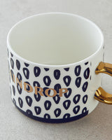 Premium New Bone China Raindrop Holiday Mug Black White