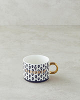 Premium New Bone China Raindrop Holiday Mug Black White