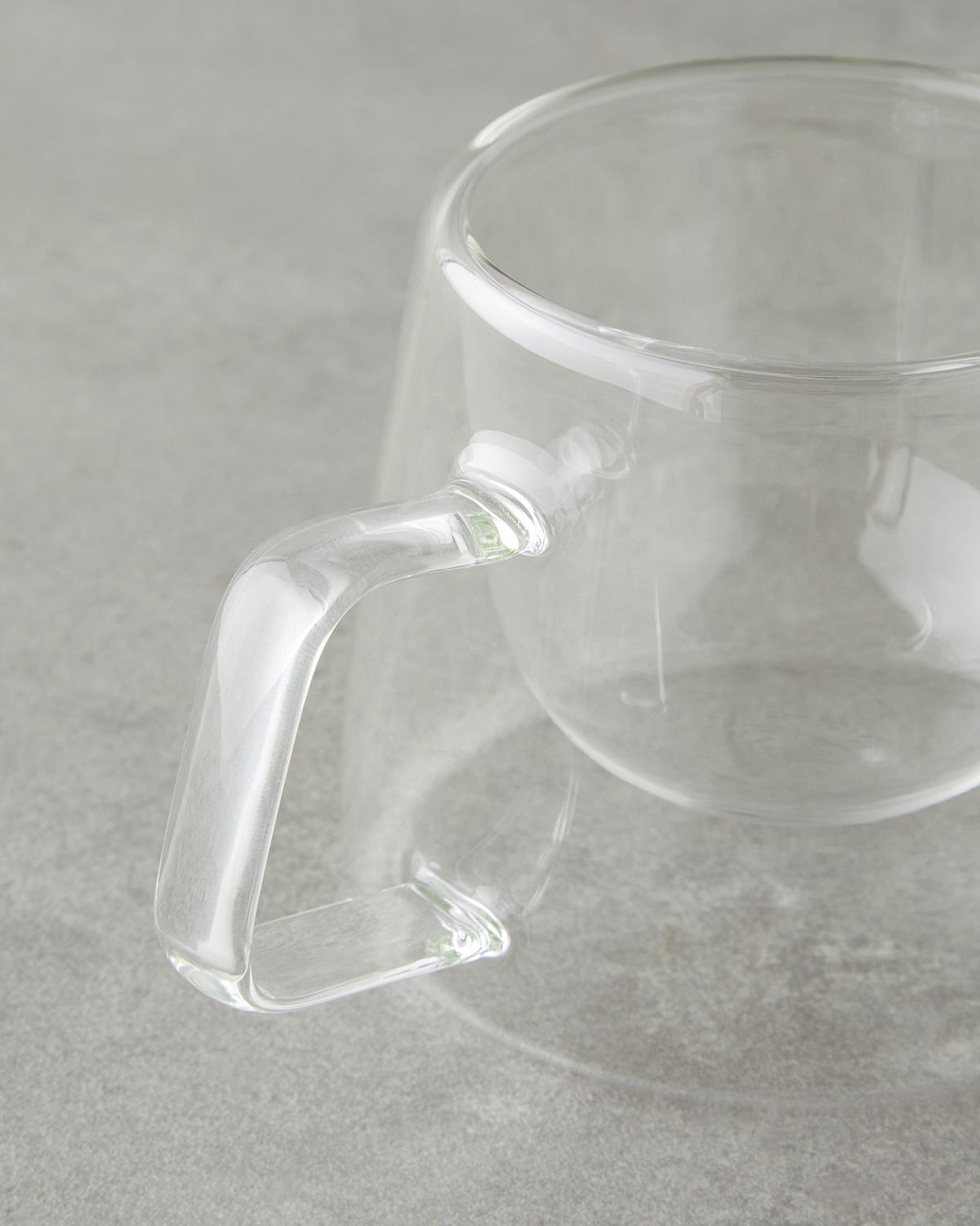Premium Borosilicate Double Wall Glass Mug   Transparent Drinkware