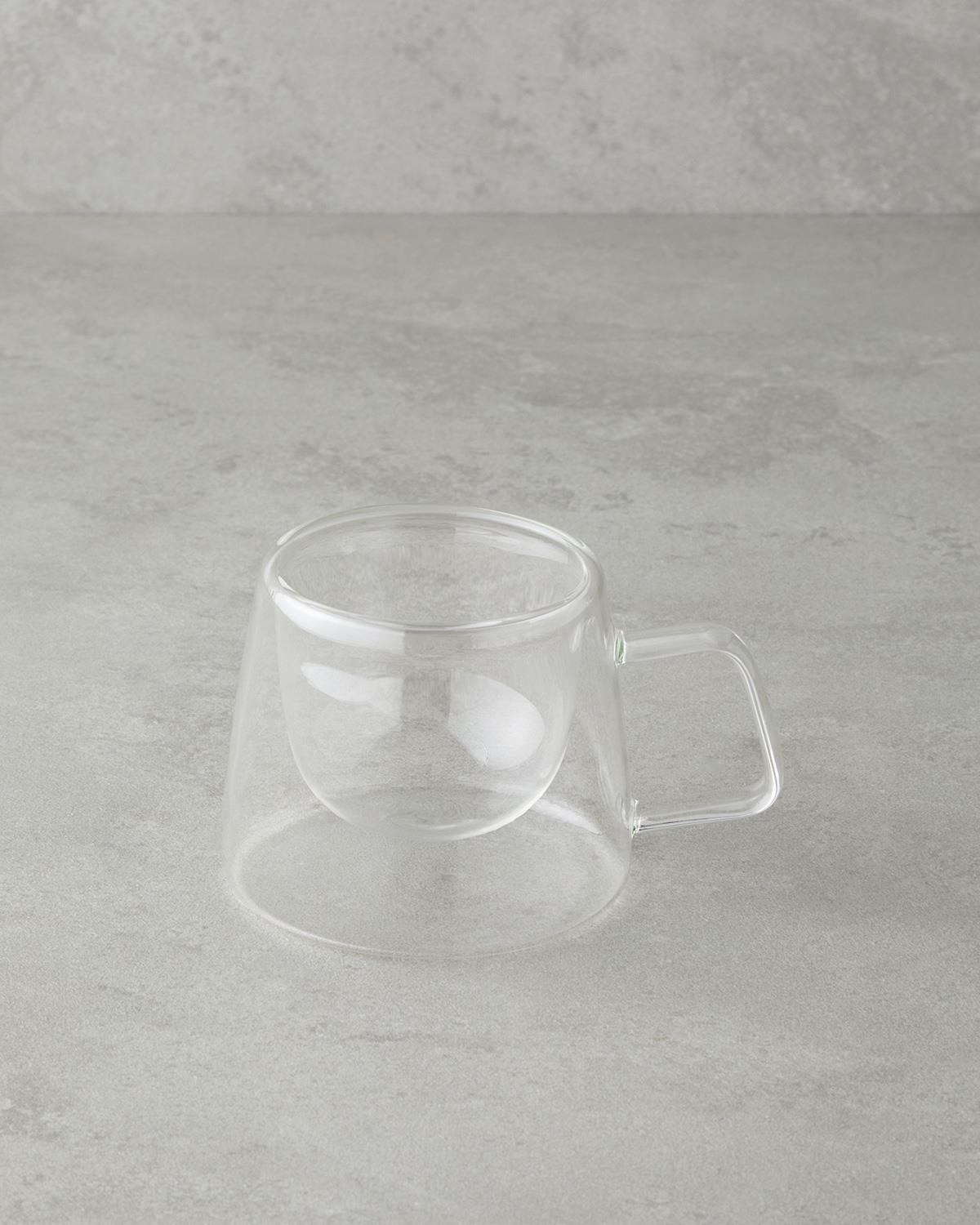 Premium Borosilicate Double Wall Glass Mug   Transparent Drinkware