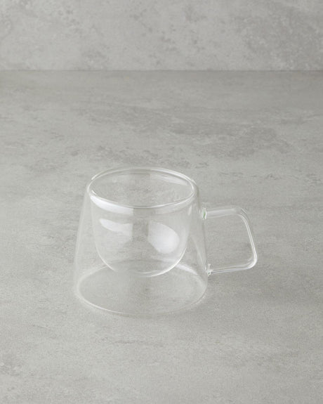Premium Borosilicate Double Wall Glass Mug - Transparent Drinkware