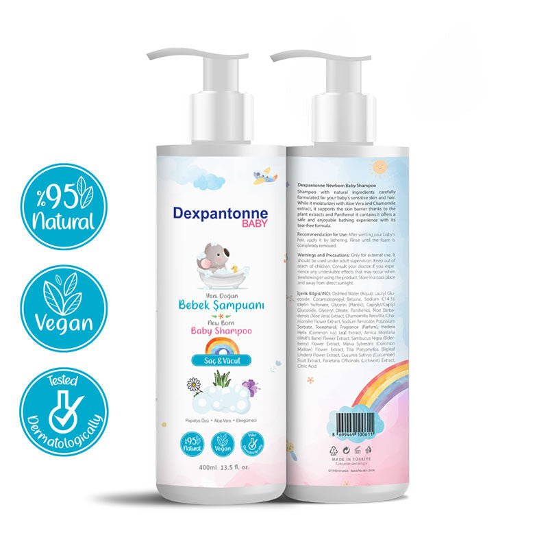 Aloe Vera & Chamomile Newborn Baby Shampoo - Gentle Cleansing & Tear - Free - TryAladdin