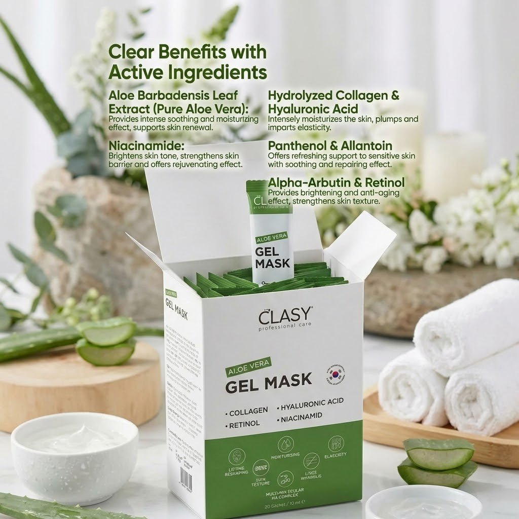 Aloe Vera Gel Mask - Rejuvenating & Clarifying 10ml - TryAladdin