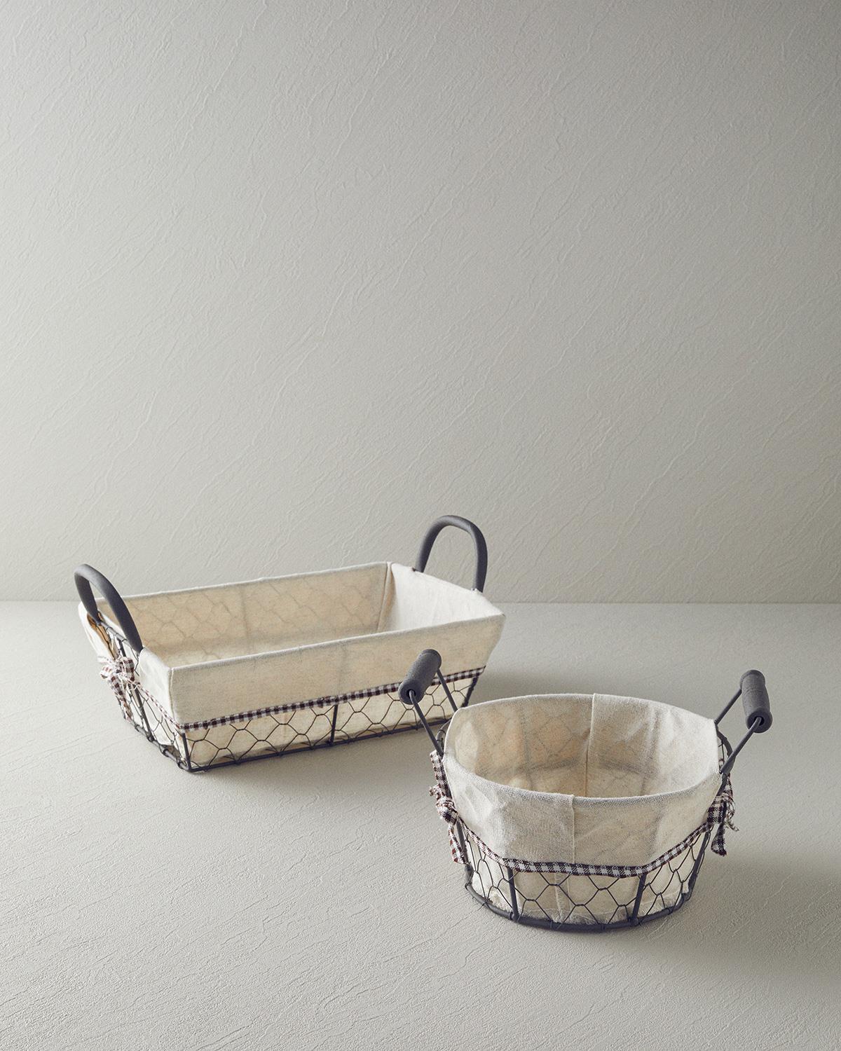 Professional Grade Metal Beige Bread Basket