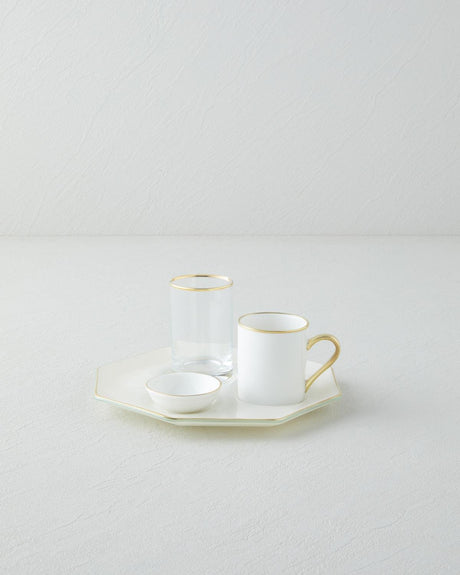 Premium Single Serve Turkish Coffee Presentation Set - Cream Gold 90ml
